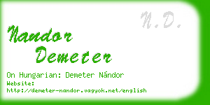 nandor demeter business card